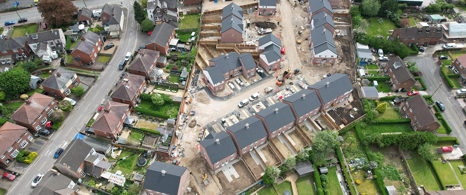 Aerial shot of development Aerial shot of development